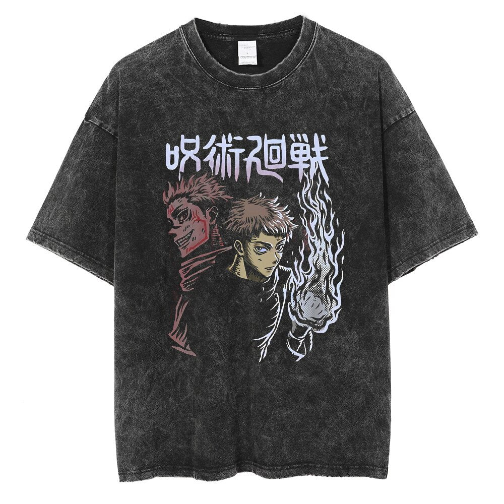 Vintage Washable T-Shirt - Streetwear Anime Graphic