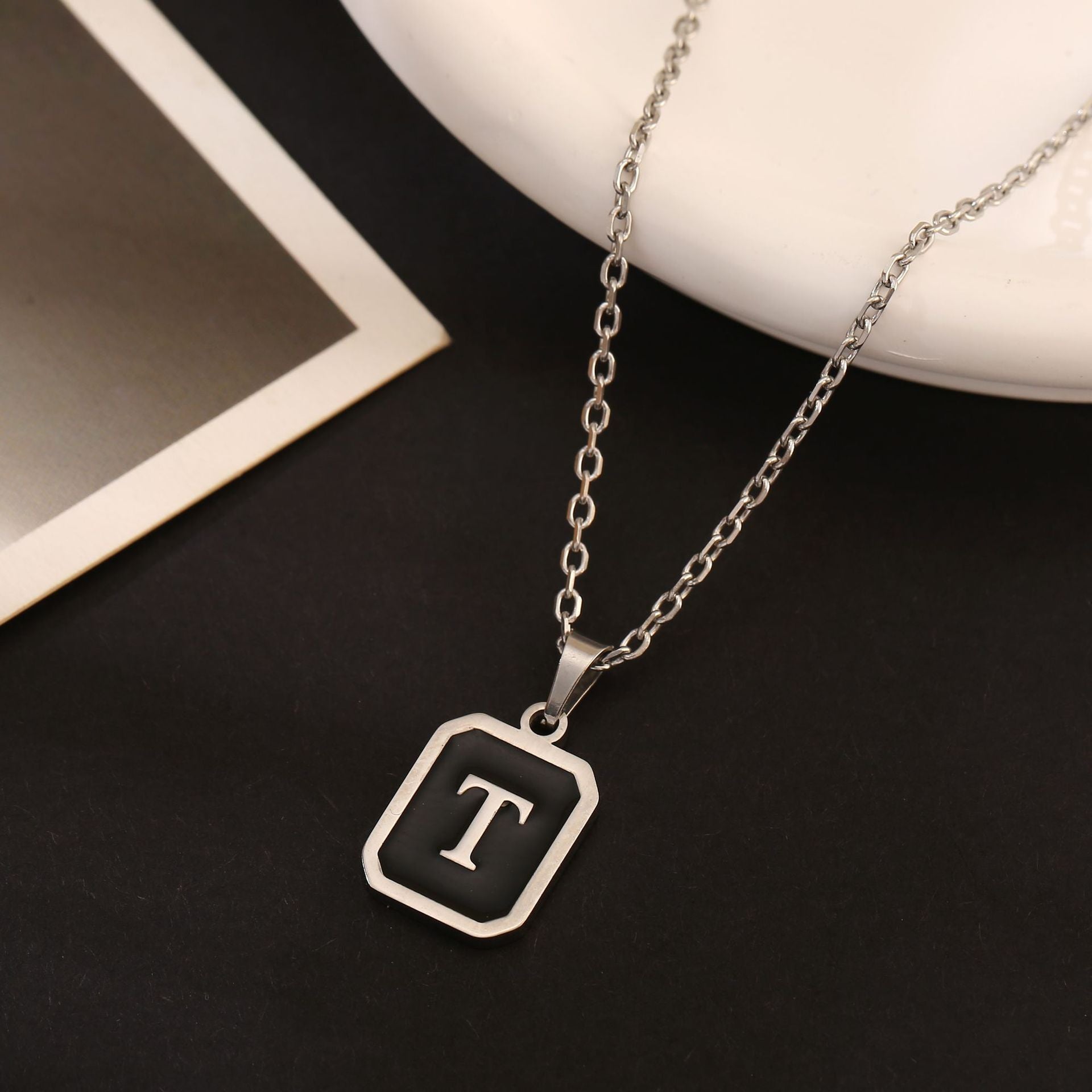 Stainless Steel Fashion Necklace with 26 English Letters