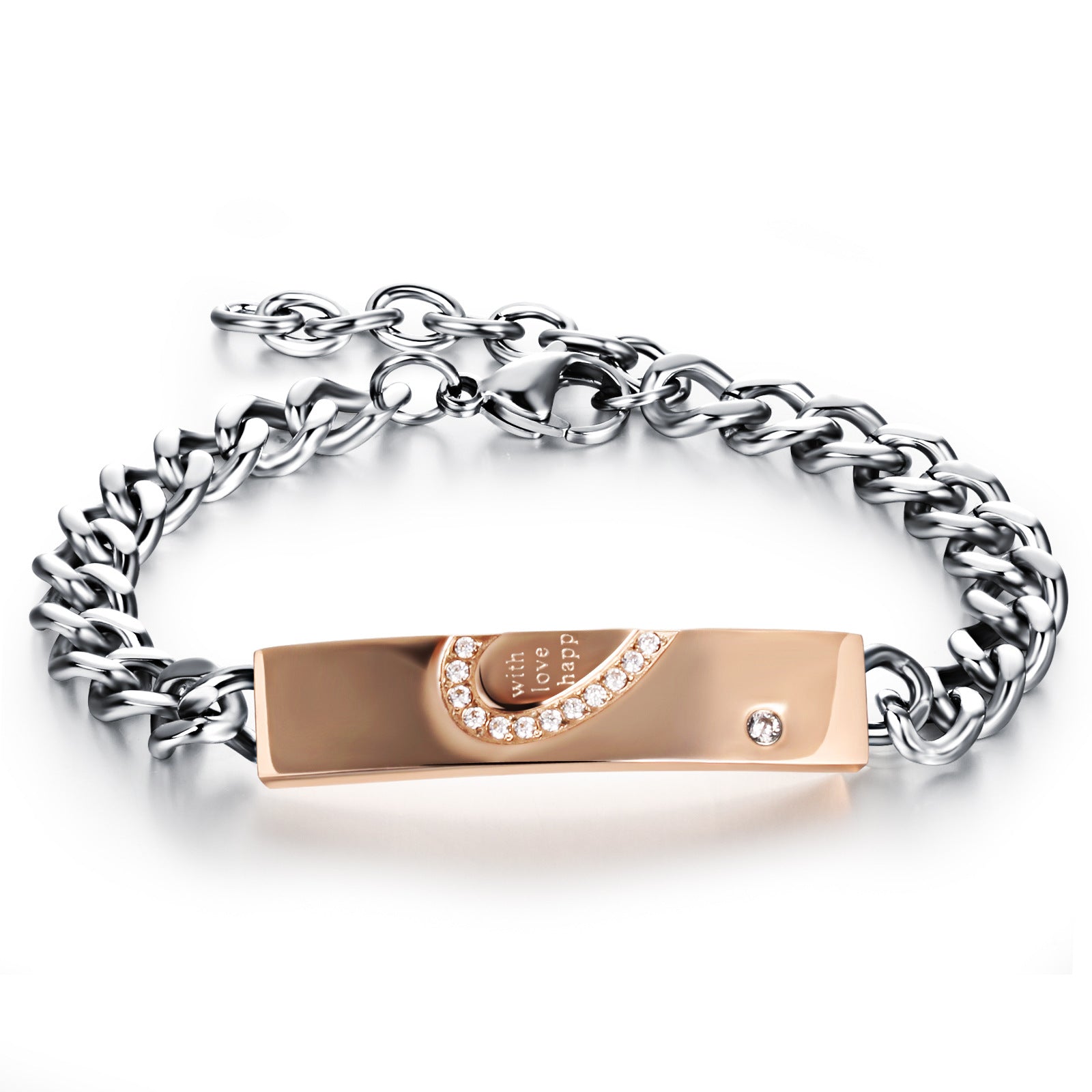 Titanium Steel Puzzle Love Bracelet for Couples