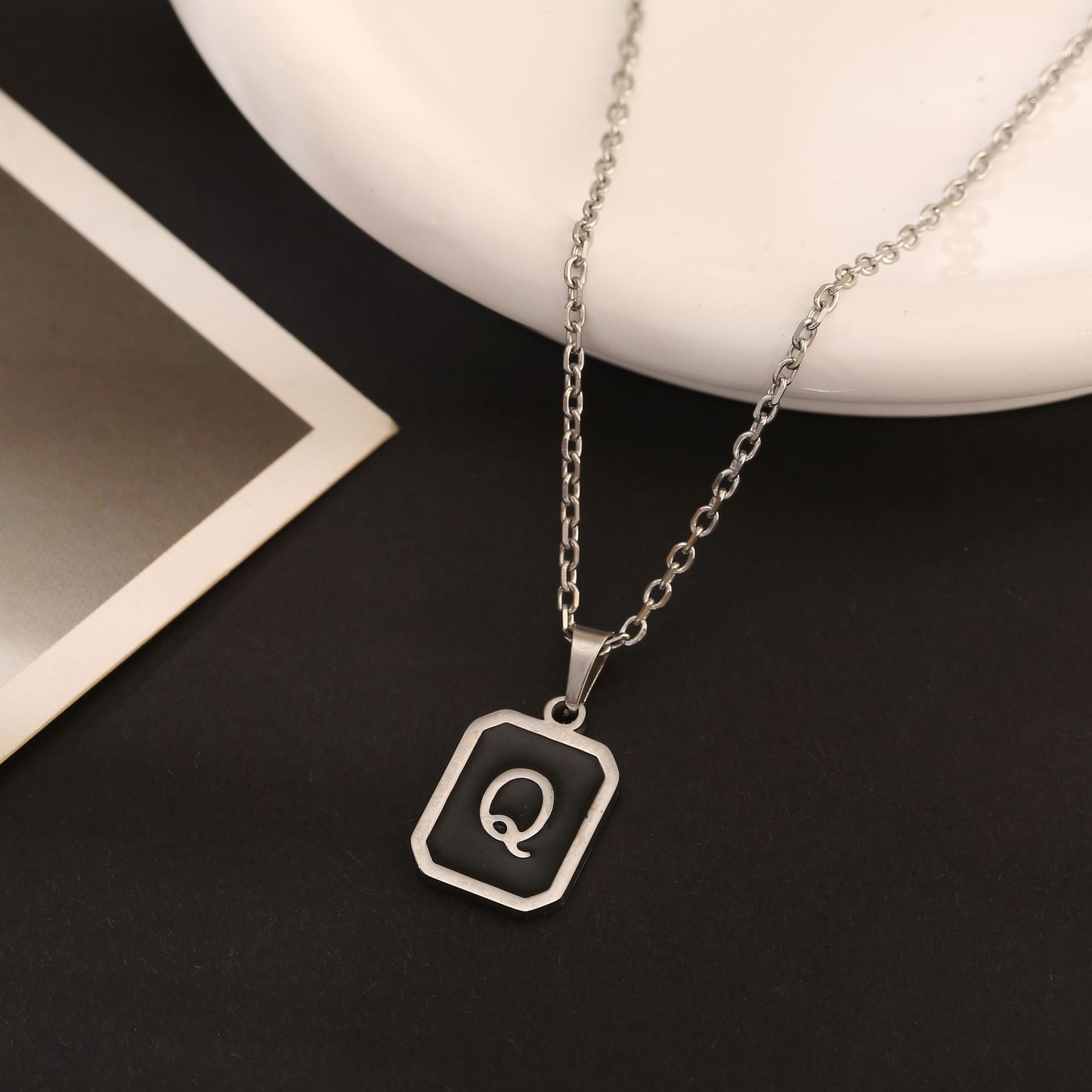 Stainless Steel Fashion Necklace with 26 English Letters