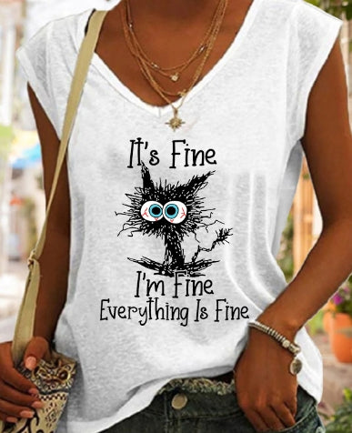 Vintage Women's Graphic Print Summer Tank Top