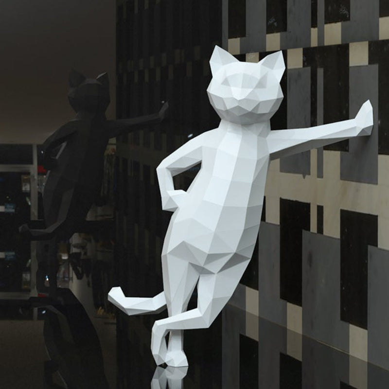 3D Geometric Origami Cat Paper Model DIY Craft Kit