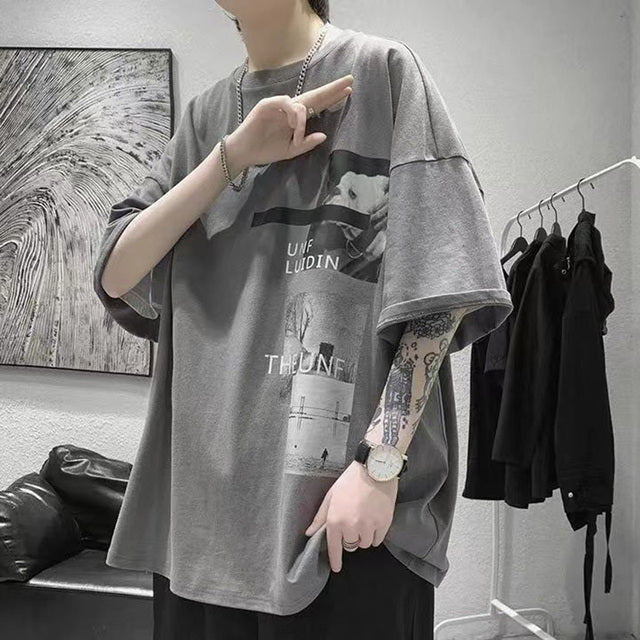 Men's Oversized Graphic Tee with O-Neck - Summer 2023