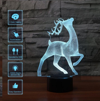Colorful Touch 3D Acrylic Visual Illusion Night Light