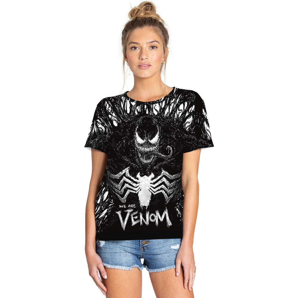 3D Venom Print Casual T-Shirt