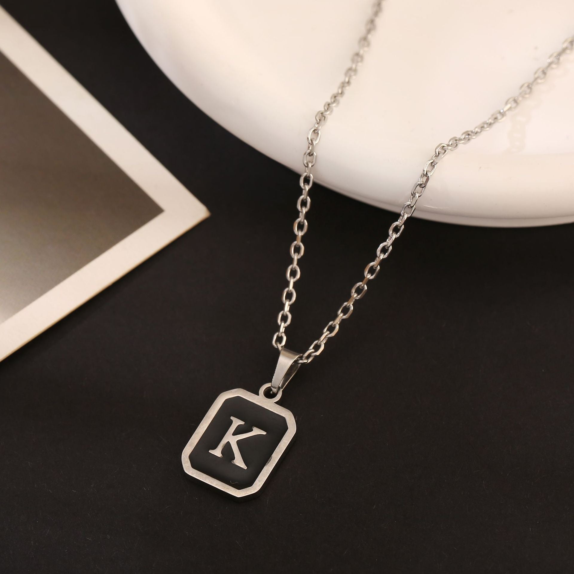 Stainless Steel Fashion Necklace with 26 English Letters