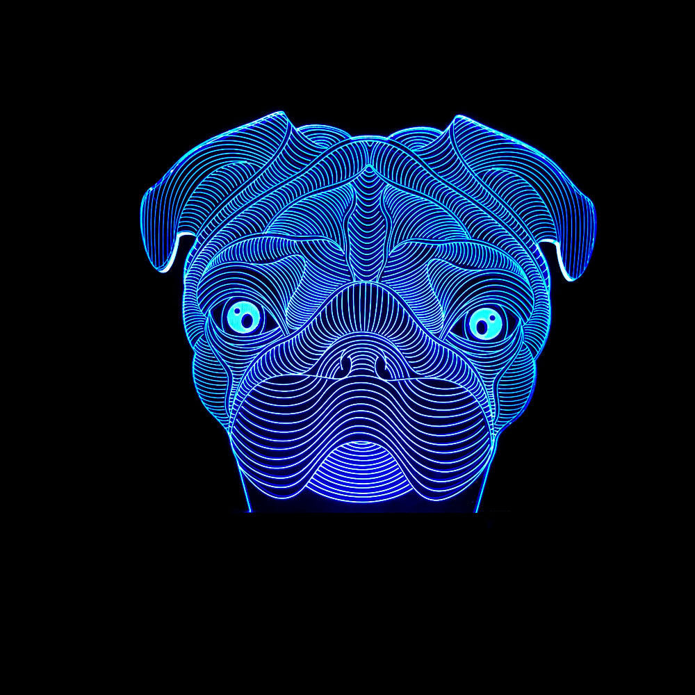 3D Colorful Touch Control Dog Night Light Table Lamp