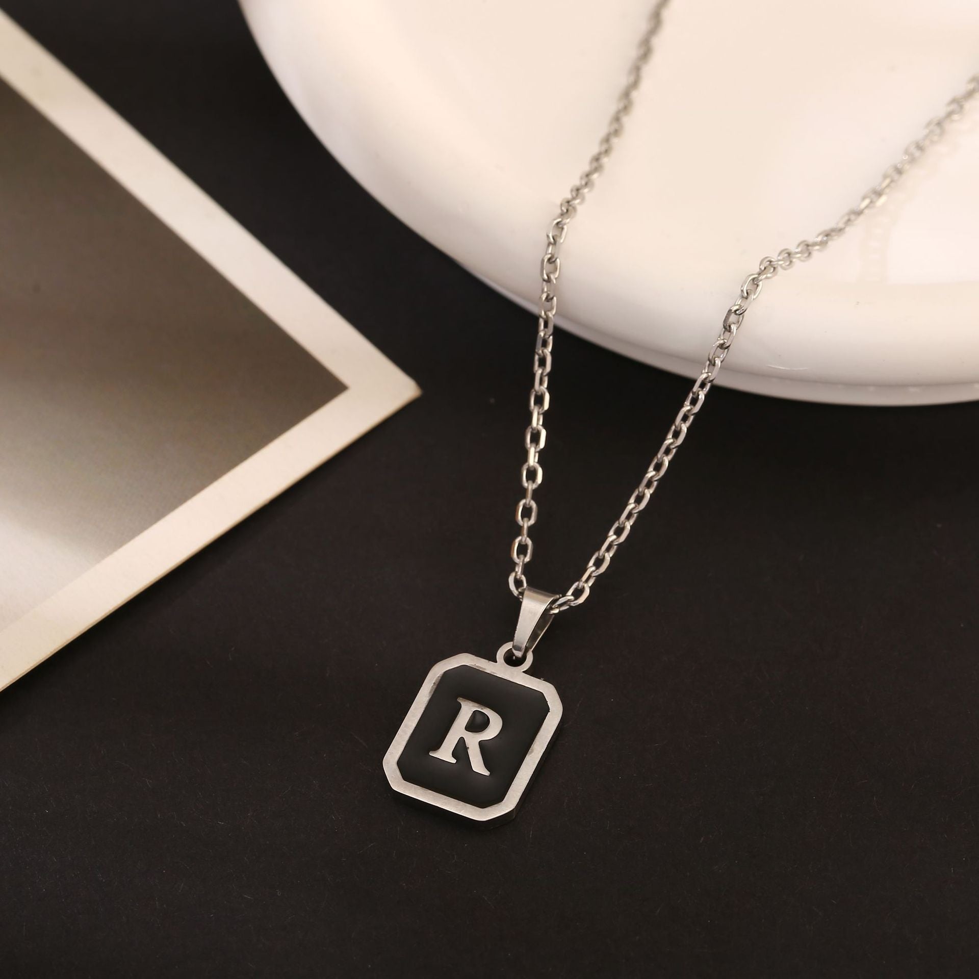 Stainless Steel Fashion Necklace with 26 English Letters