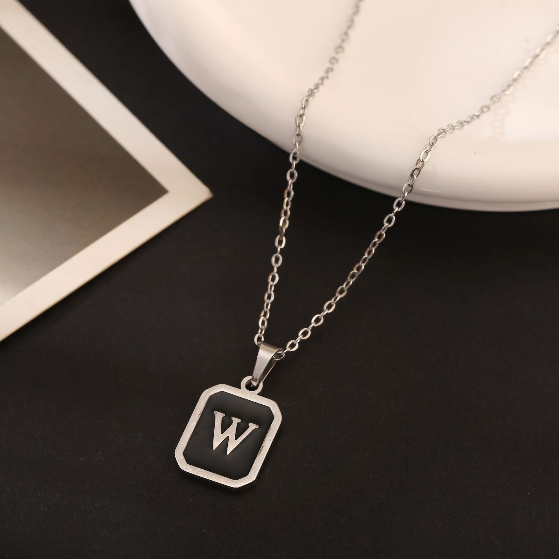 Stainless Steel Fashion Necklace with 26 English Letters