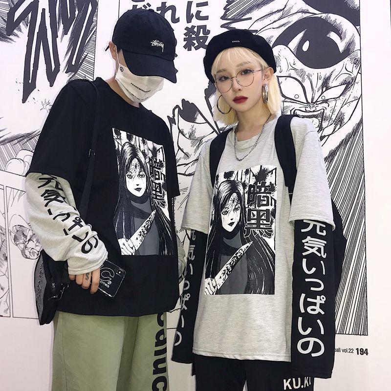 Retro Cartoon Graphic Oversized Tee in Harajuku Style