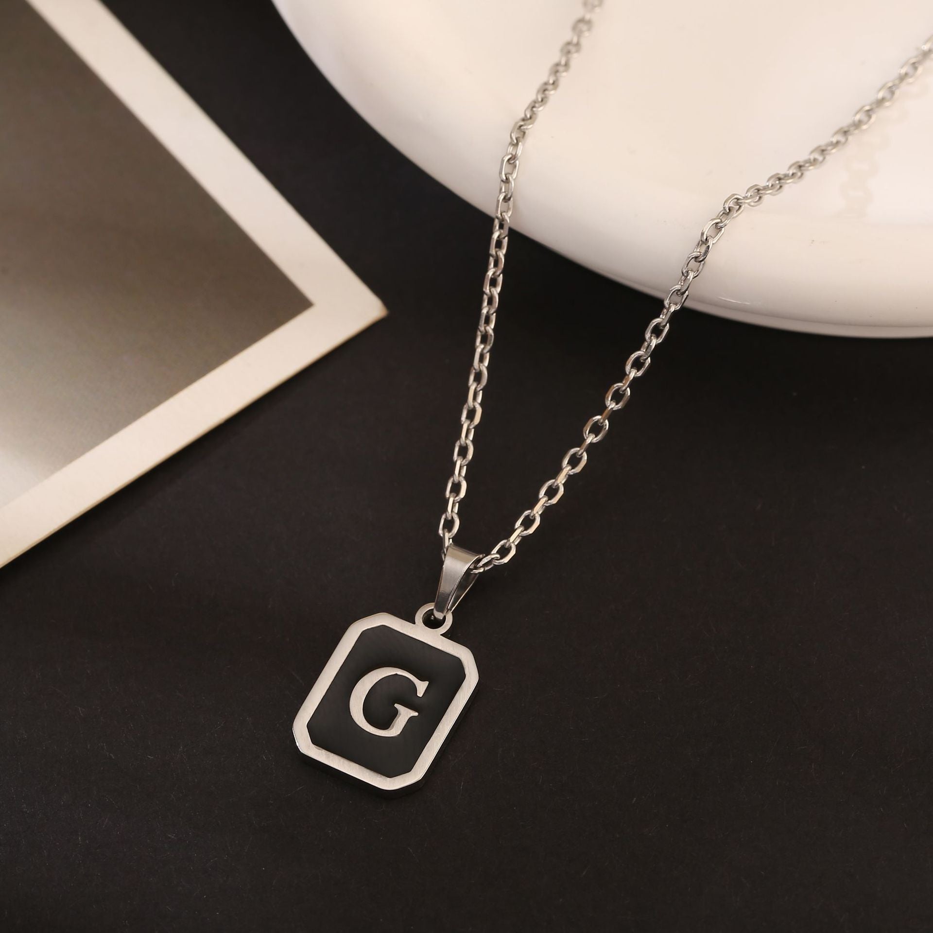 Stainless Steel Fashion Necklace with 26 English Letters