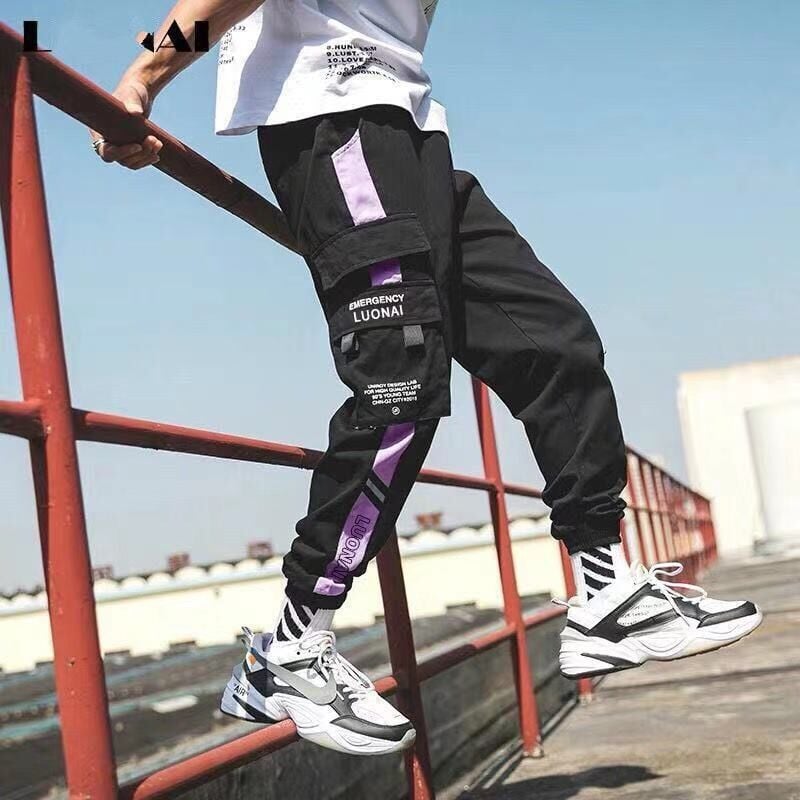 Velcro Strap Loose Casual Cargo Pants