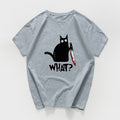 Funny Cat Knife Graphic T-Shirt  (Cotton)