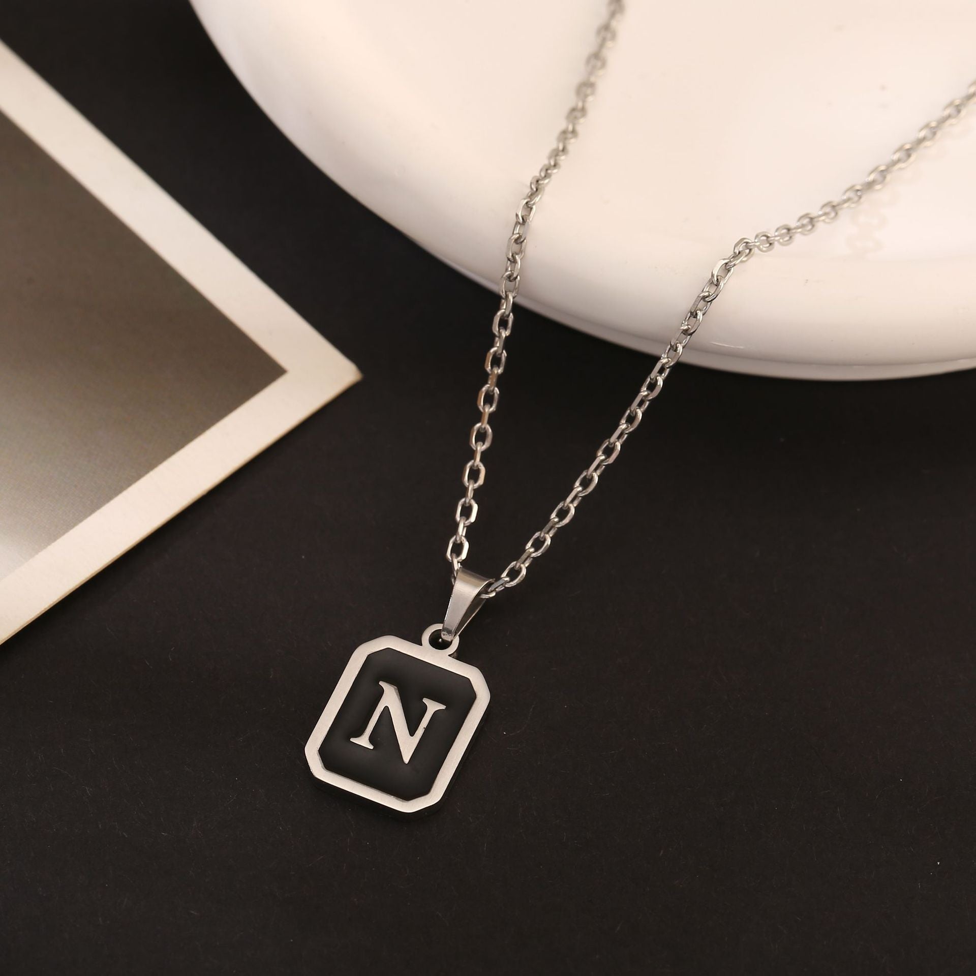 Stainless Steel Fashion Necklace with 26 English Letters