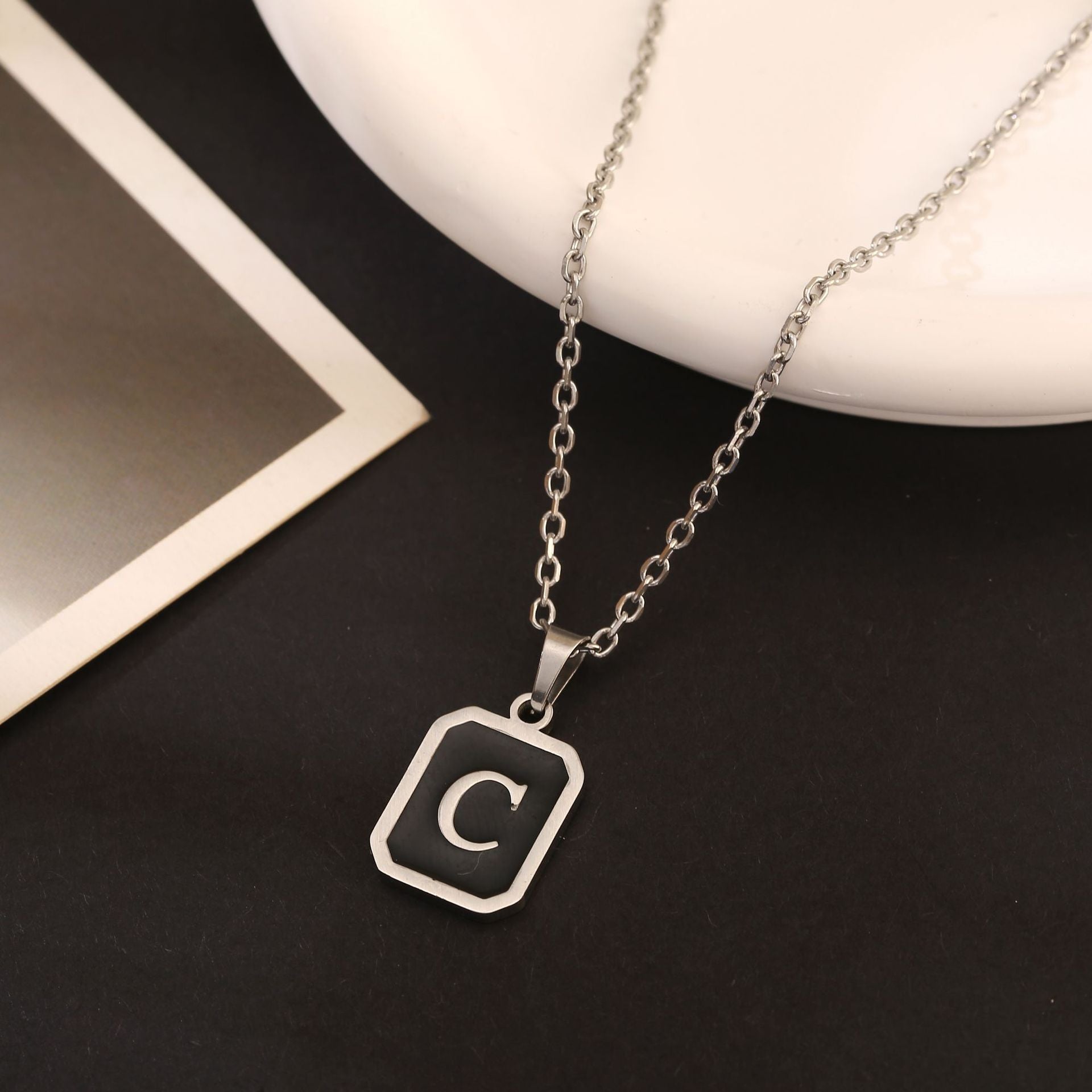 Stainless Steel Fashion Necklace with 26 English Letters