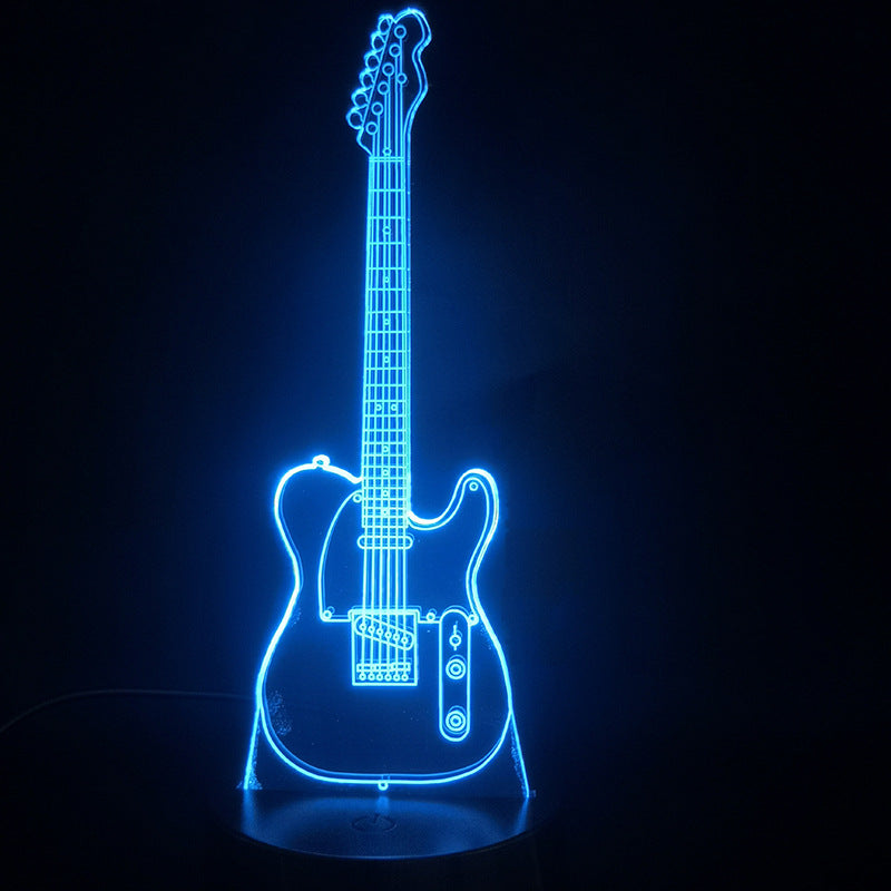 3D Guitar Model Night Light with USB and Battery