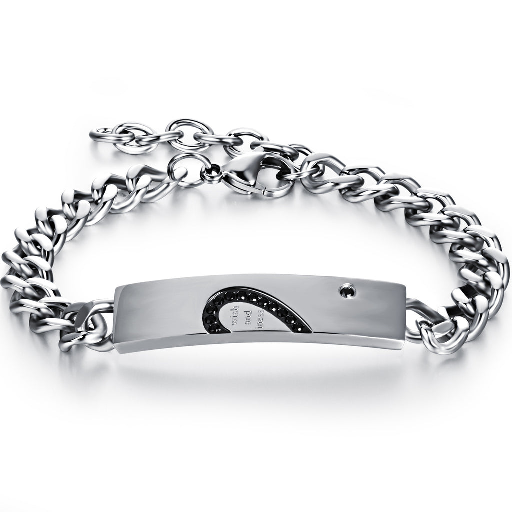 Titanium Steel Puzzle Love Bracelet for Couples