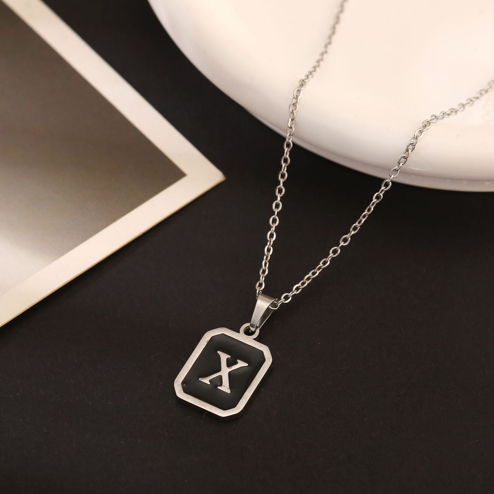 Stainless Steel Fashion Necklace with 26 English Letters
