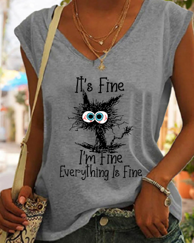 Vintage Women's Graphic Print Summer Tank Top