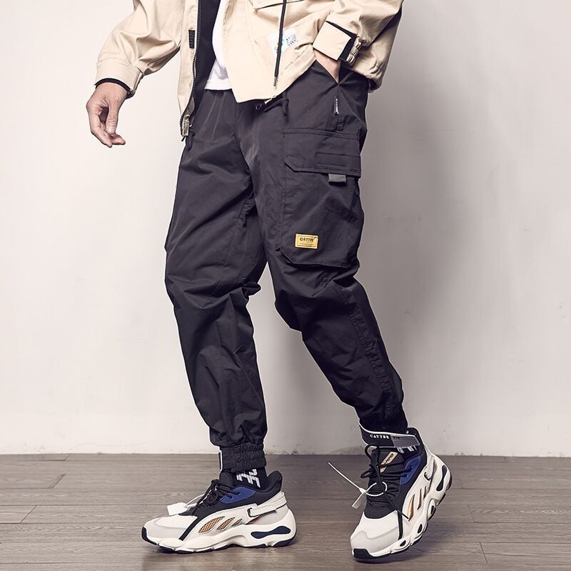 Velcro Strap Loose Casual Cargo Pants