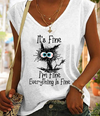 Vintage Women's Graphic Print Summer Tank Top