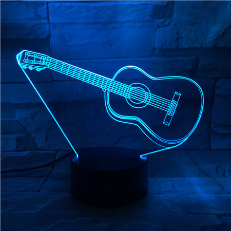 3D Guitar Model Night Light with USB and Battery