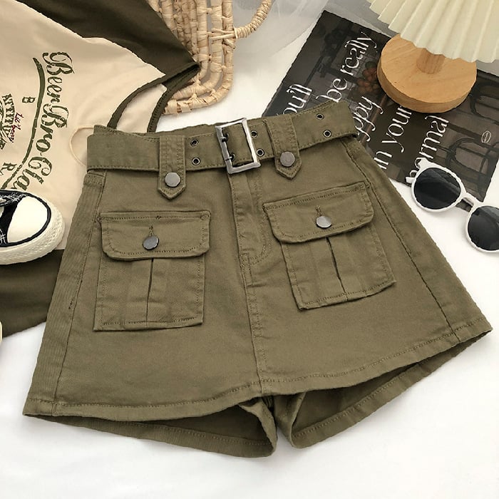 High Waist Women's Denim Skirt with Belt