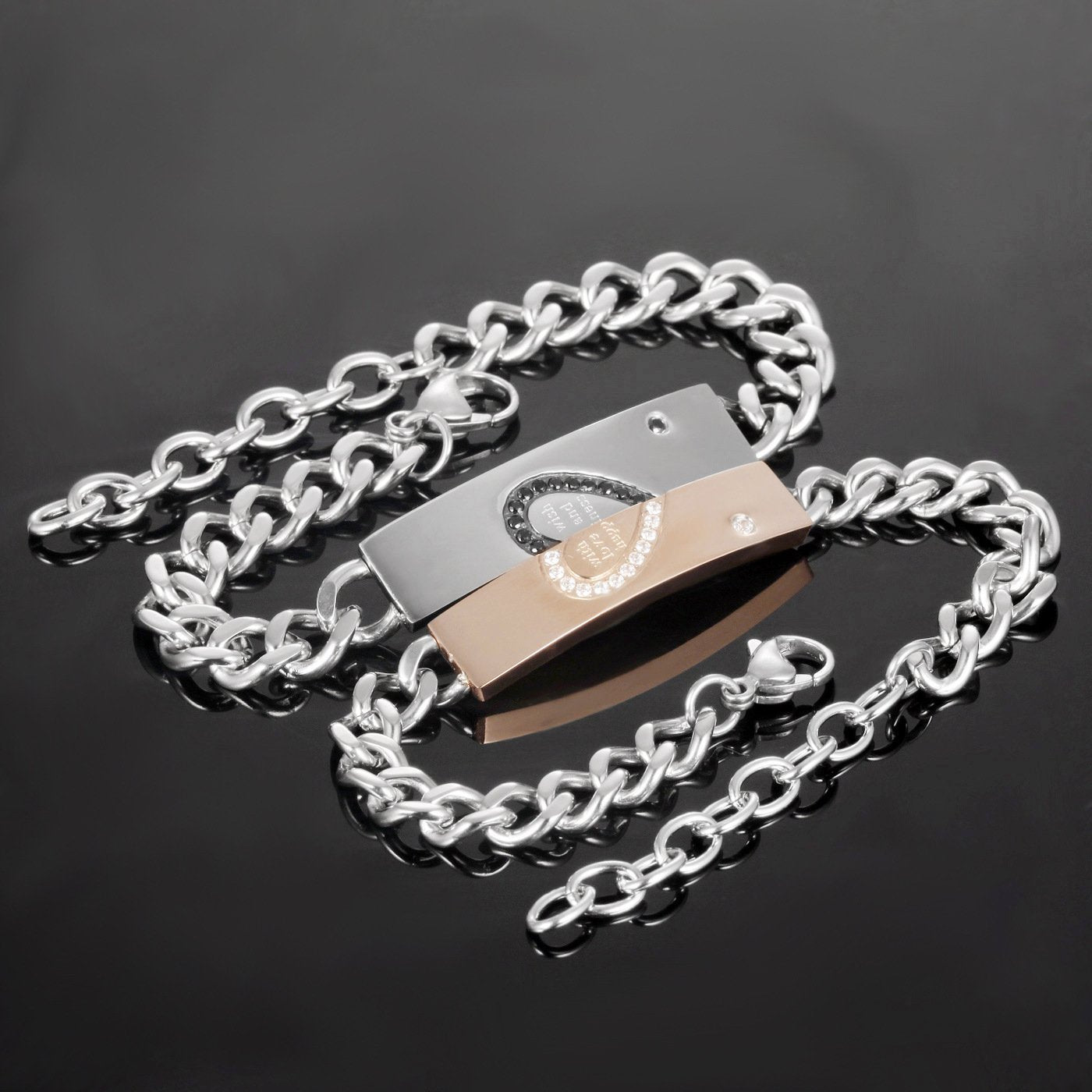 Titanium Steel Puzzle Love Bracelet for Couples
