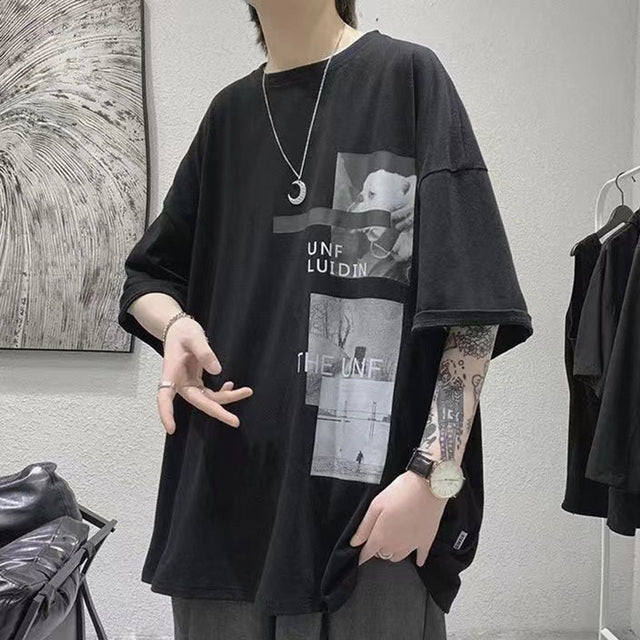 Men's Oversized Graphic Tee with O-Neck - Summer 2023