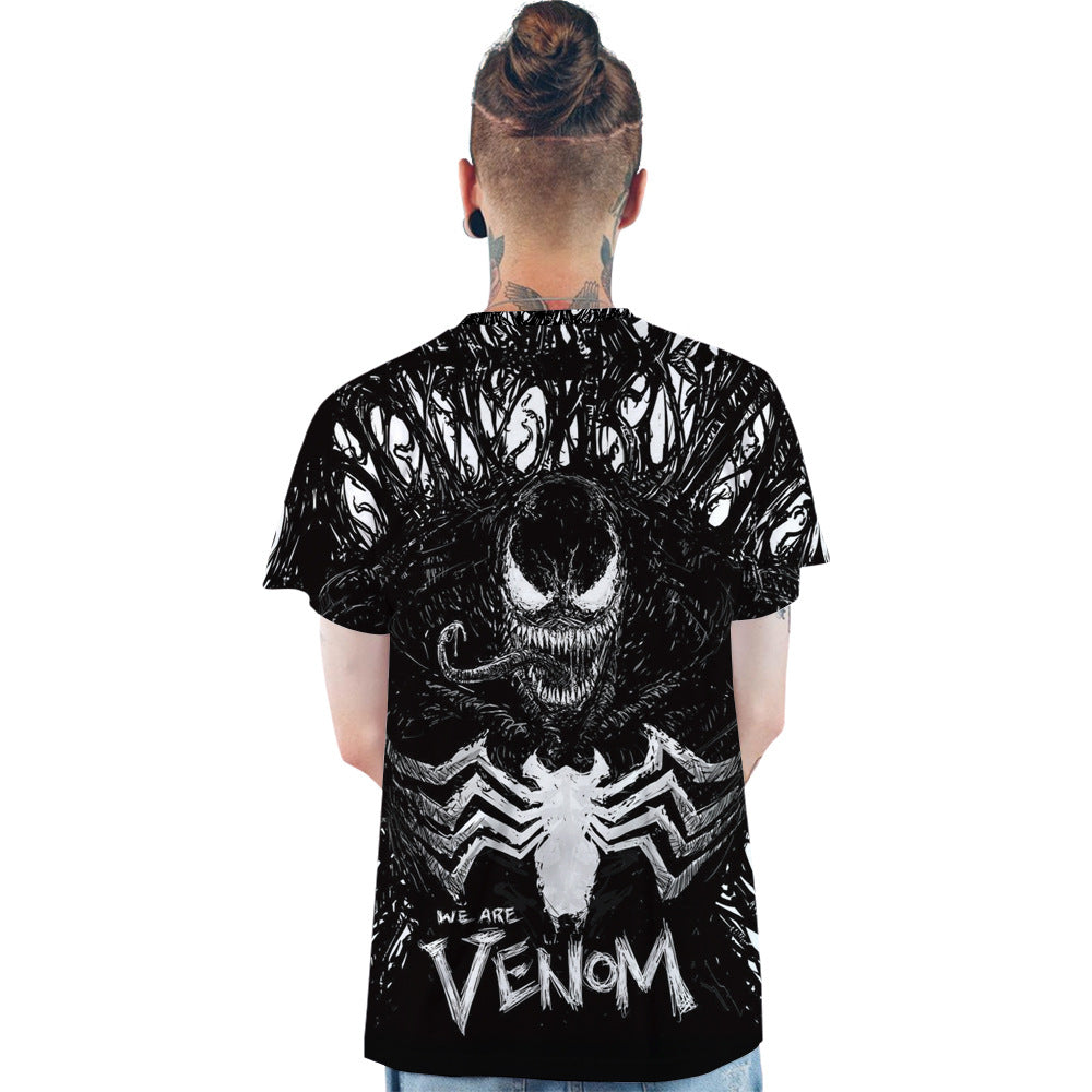3D Venom Print Casual T-Shirt