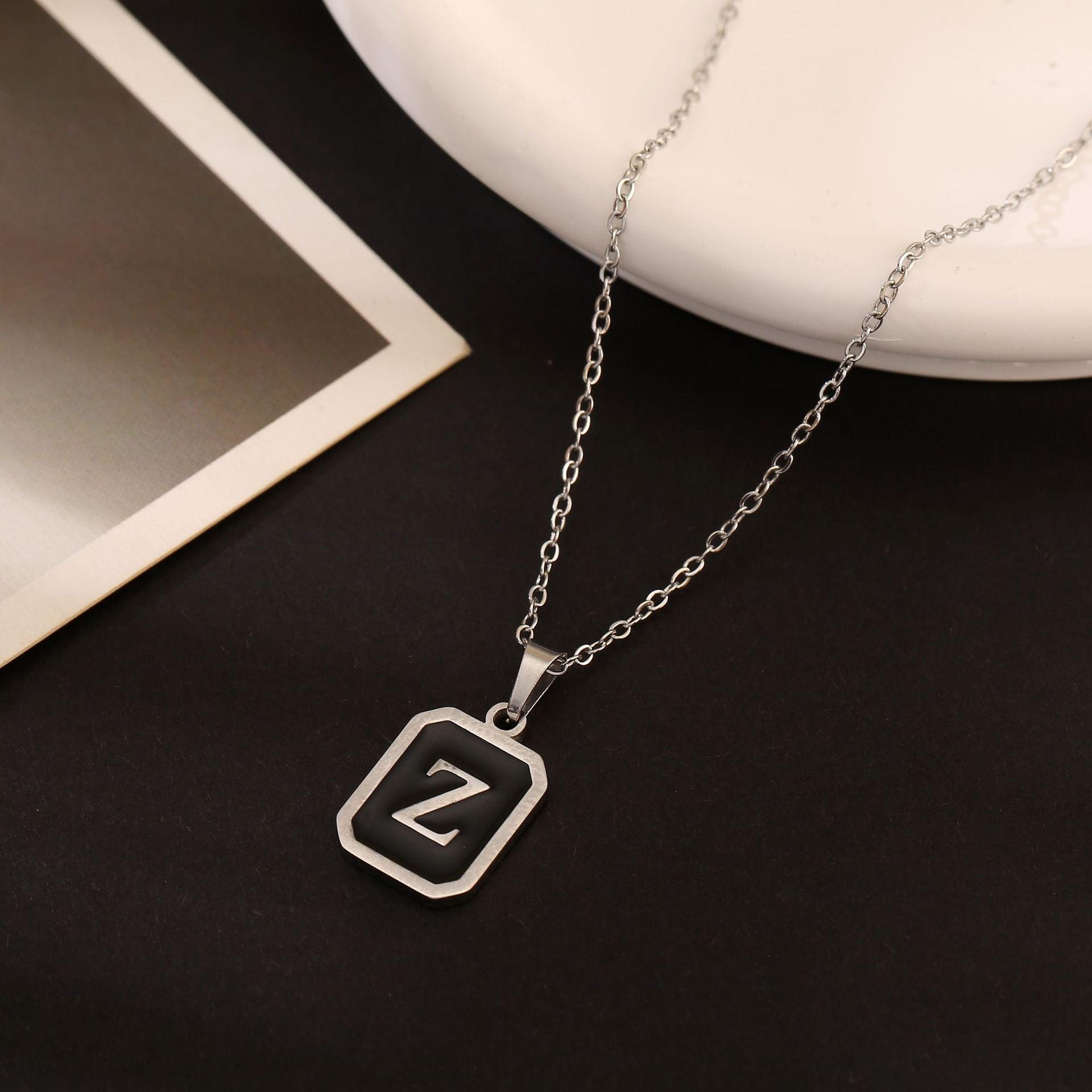 Stainless Steel Fashion Necklace with 26 English Letters