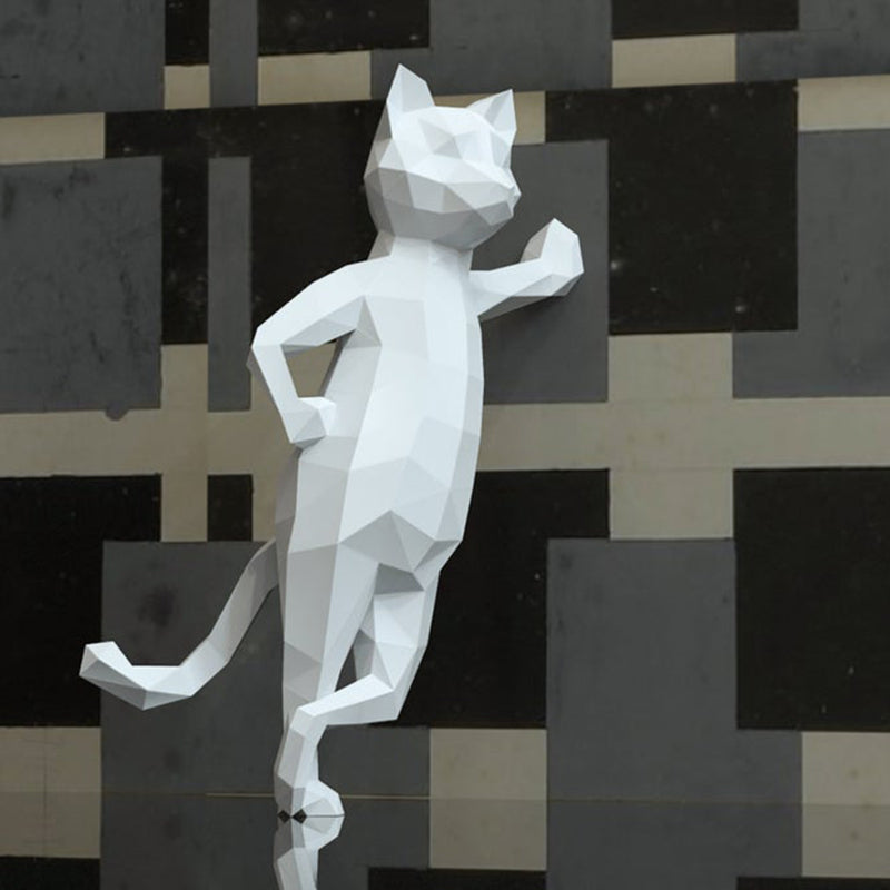 3D Geometric Origami Cat Paper Model DIY Craft Kit