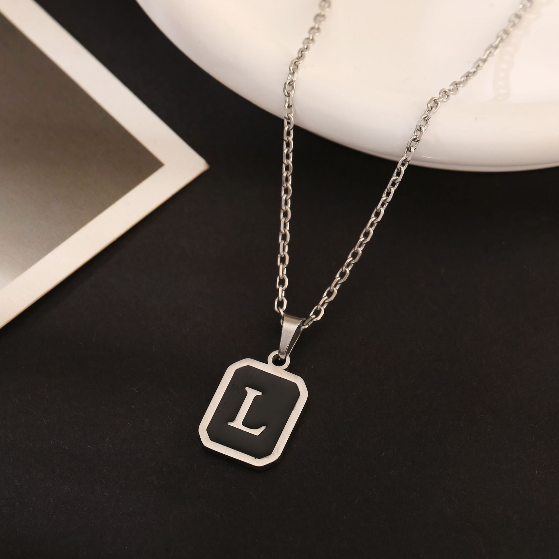 Stainless Steel Fashion Necklace with 26 English Letters