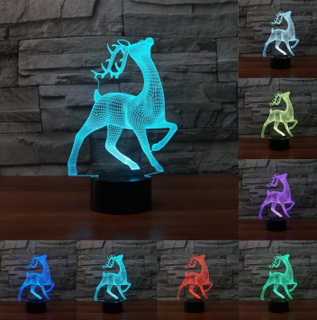 Colorful Touch 3D Acrylic Visual Illusion Night Light