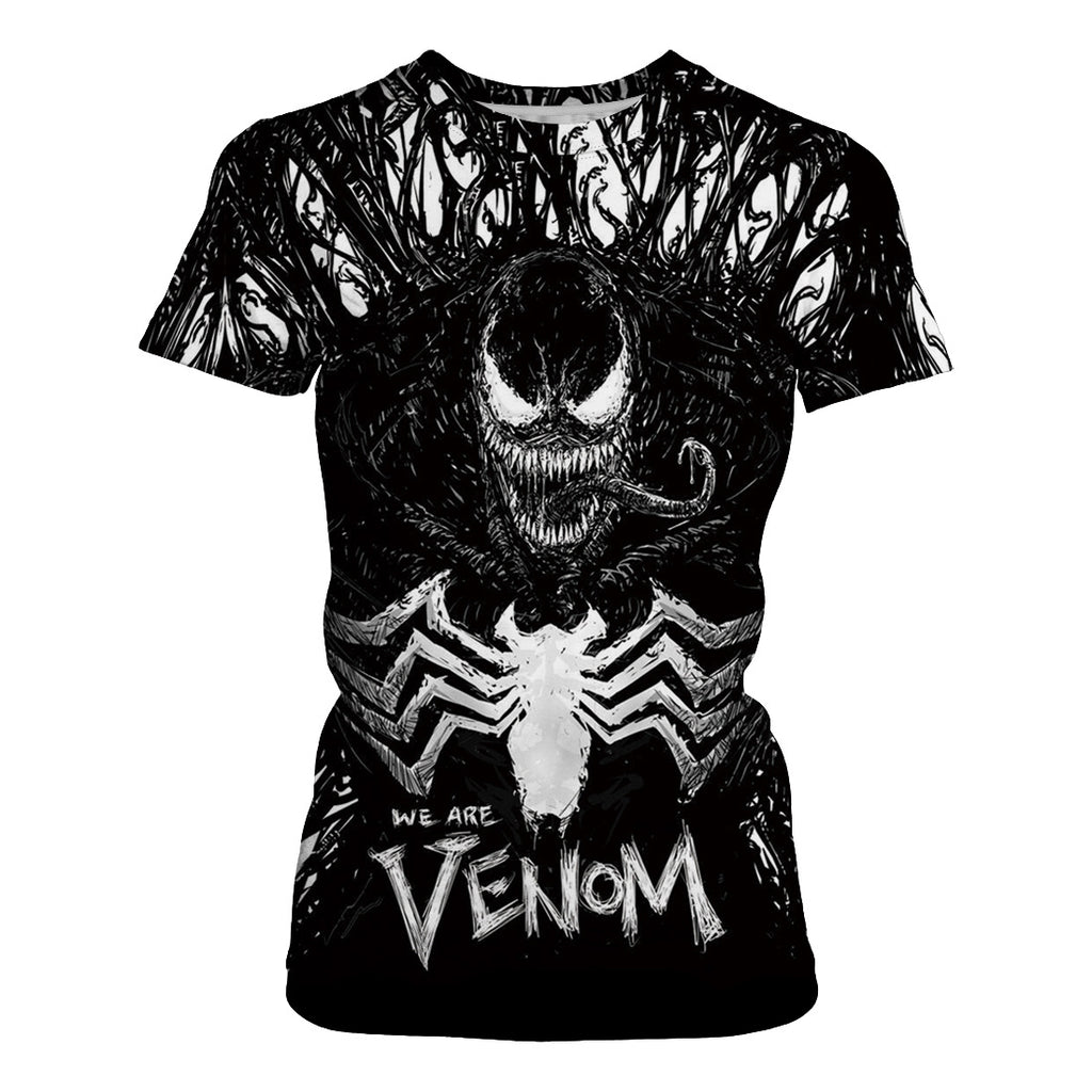 3D Venom Print Casual T-Shirt