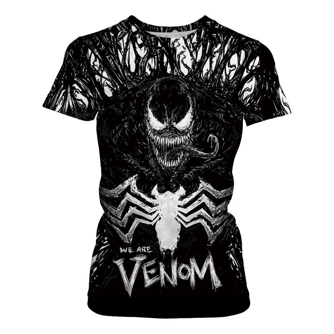 3D Venom Print Casual T-Shirt