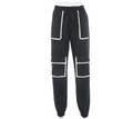 White Striped Cargo Pants with Contrast Pockets