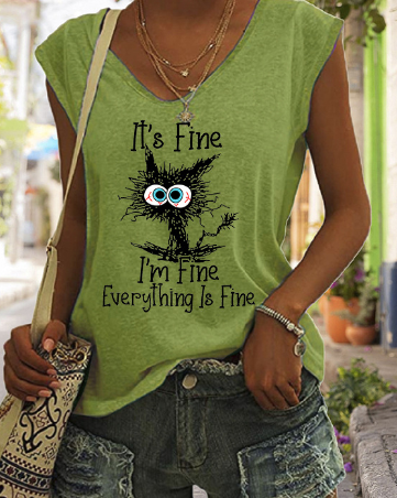 Vintage Women's Graphic Print Summer Tank Top