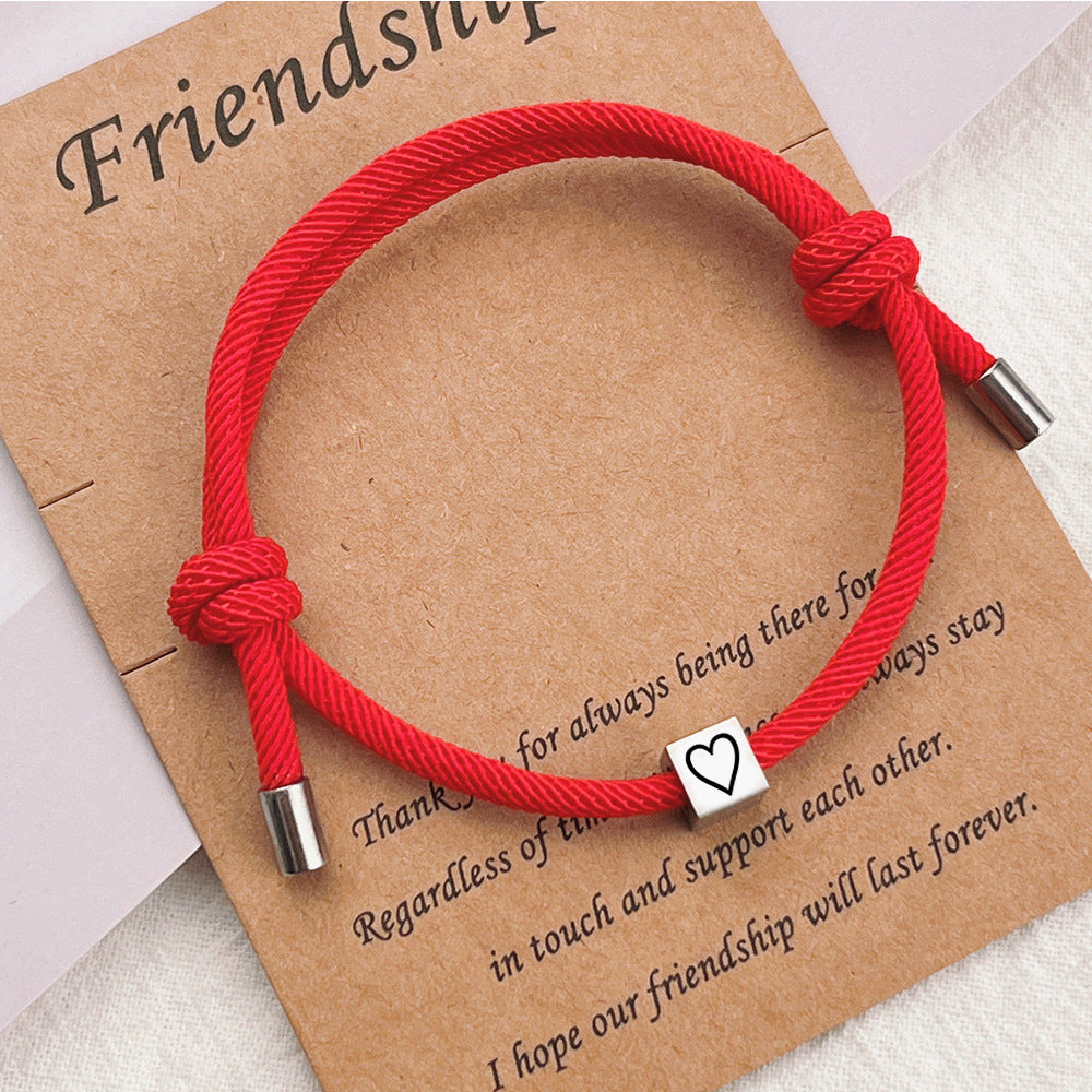 Simple Stainless Steel Geometric Couples Love Bracelet