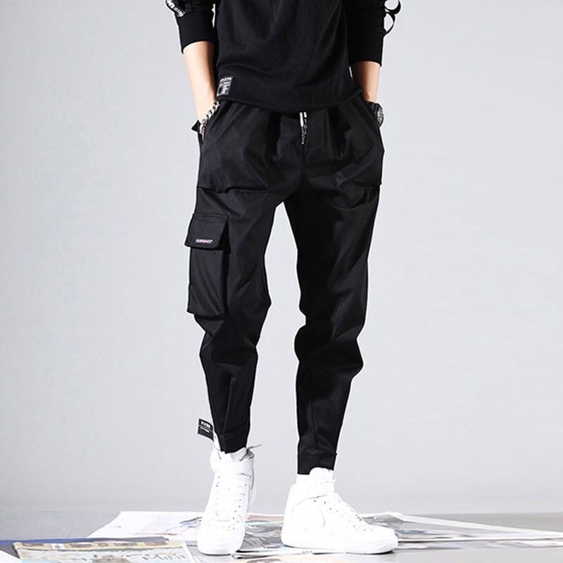 Velcro Strap Loose Casual Cargo Pants